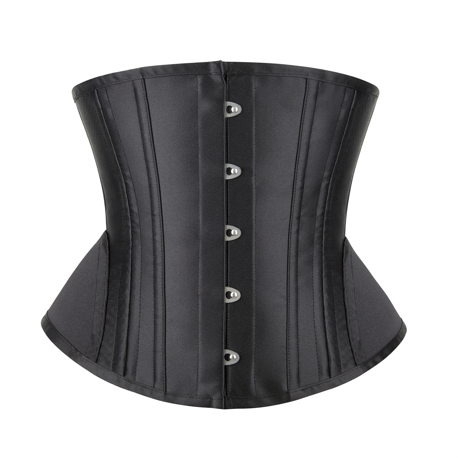 Womens Classic Steel Boned Black Corset - Waist Cincher Bustier